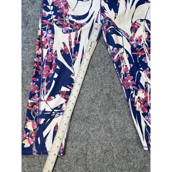 Fabletics Leggings WMNS L Floral High-Waist PowerHold Pink Blue White Active - Picture 4 of 8